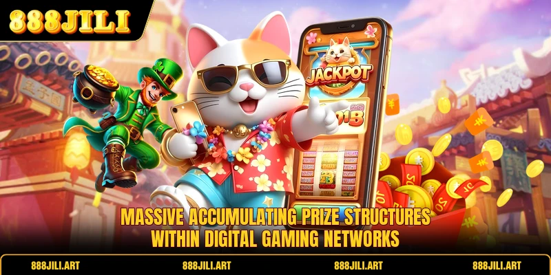Massive accumulating prize structures within digital gaming networks