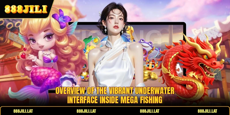 Overview of the vibrant underwater interface inside Mega Fishing